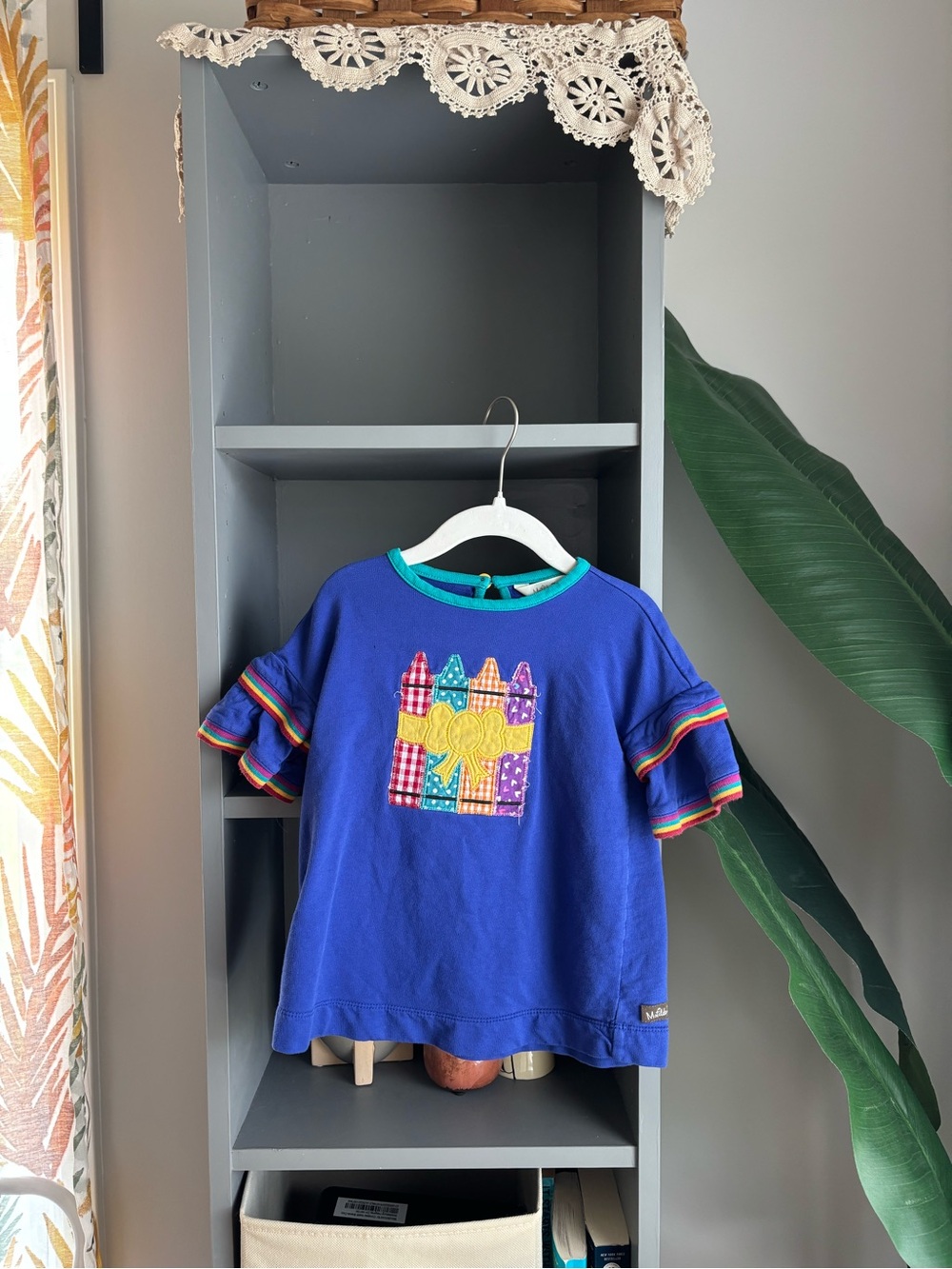 matilda jane crayon & bow applique tunic for toddler